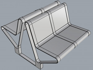 waiting room seat v1 double 2 seats 3D Model