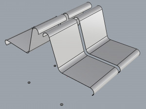 waiting room seat v1 double 2 seats 3D Model