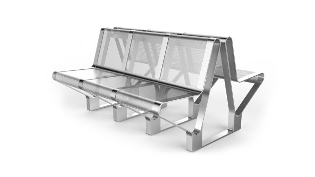waiting room seat v1 double 3 seats Modelo 3D .c4d .max .obj .3ds .fbx .stl .blend 