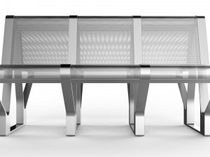 waiting room seat v1 double 3 seats Modelo 3D