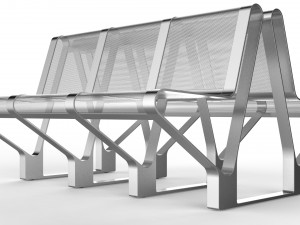 waiting room seat v1 double 3 seats Modelo 3D