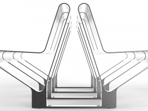 waiting room seat v1 double 3 seats Modelo 3D