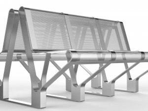 waiting room seat v1 double 3 seats Modelo 3D