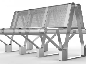 waiting room seat v1 double 3 seats 3D Model