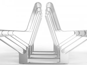 waiting room seat v1 double 3 seats 3D Model