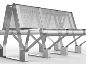 waiting room seat v1 double 3 seats 3D Model