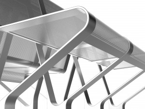 waiting room seat v1 double 3 seats Modelo 3D