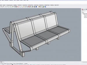 waiting room seat v1 double 3 seats 3D Model