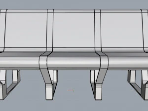 waiting room seat v1 double 3 seats 3D Model