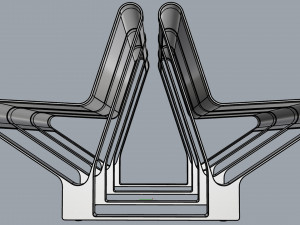 waiting room seat v1 double 3 seats Modelo 3D