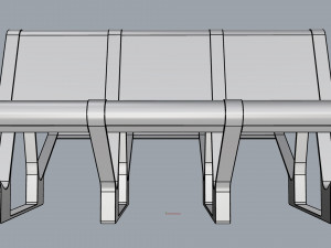 waiting room seat v1 double 3 seats Modelo 3D