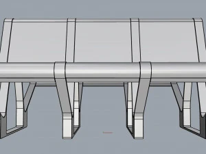 waiting room seat v1 double 3 seats 3D Model