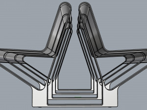 waiting room seat v1 double 3 seats Modelo 3D