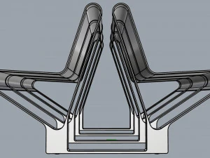 waiting room seat v1 double 3 seats 3D Model