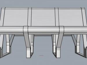 waiting room seat v1 double 3 seats 3D Model