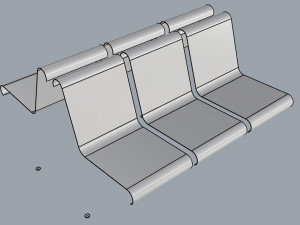 waiting room seat v1 double 3 seats Modelo 3D
