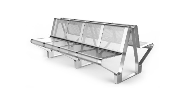 waiting room seat v1 double 4 seats 3D Модель .c4d .max .obj .3ds .fbx .stl .blend