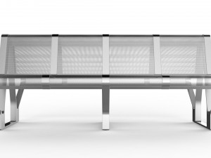 waiting room seat v1 double 4 seats Modelo 3D