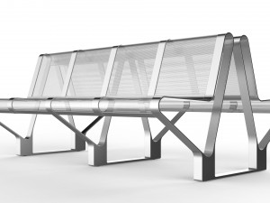 waiting room seat v1 double 4 seats Modelo 3D