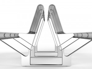 waiting room seat v1 double 4 seats Modelo 3D
