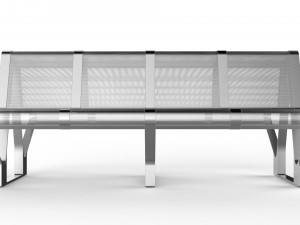 waiting room seat v1 double 4 seats Modelo 3D