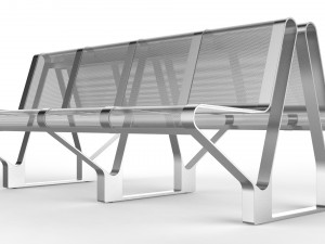 waiting room seat v1 double 4 seats Modelo 3D