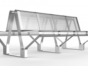 waiting room seat v1 double 4 seats Modelo 3D