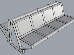 waiting room seat v1 double 4 seats Modelo 3D