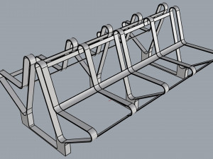 waiting room seat v1 double 4 seats Modelo 3D
