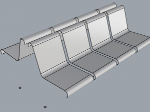 waiting room seat v1 double 4 seats Modelo 3D