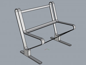waiting room seat v2 1 big seat 3D Model