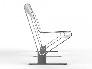 waiting room seat v2 2 big seats 3D Model