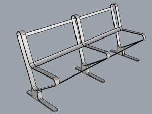 waiting room seat v2 2 big seats 3Dモデル