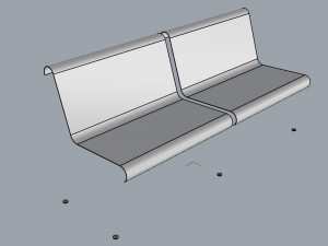 waiting room seat v2 2 big seats 3Dモデル