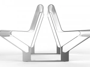 waiting room seat v2 double 1 big seat 3D Model