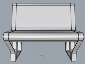 waiting room seat v2 double 1 big seat 3D Model