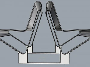 waiting room seat v2 double 1 big seat 3D Model