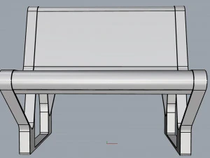 waiting room seat v2 double 1 big seat 3D Model