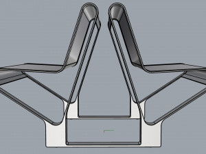 waiting room seat v2 double 1 big seat 3D 모델