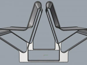 waiting room seat v2 double 1 big seat 3D Model