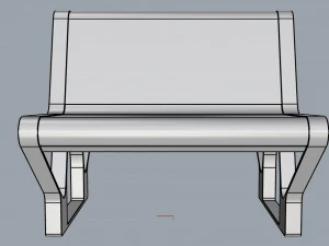 waiting room seat v2 double 1 big seat 3D Model