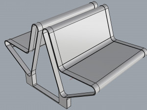 waiting room seat v2 double 1 big seat 3D 모델