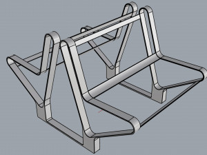 waiting room seat v2 double 1 big seat 3D 모델