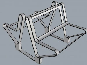 waiting room seat v2 double 1 big seat 3D Model