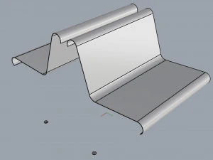 waiting room seat v2 double 1 big seat 3D Model