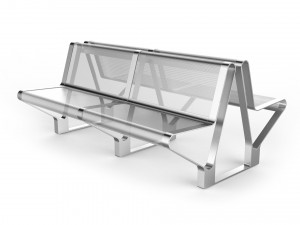 waiting room seat v2 double 2 big seats 3D Model