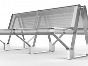 waiting room seat v2 double 2 big seats Model 3D
