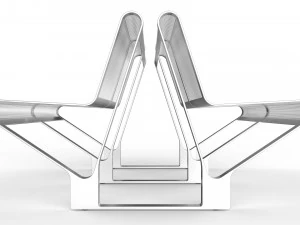 waiting room seat v2 double 2 big seats 3D Model