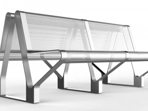 waiting room seat v2 double 2 big seats 3D Model