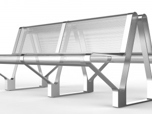 waiting room seat v2 double 2 big seats Model 3D